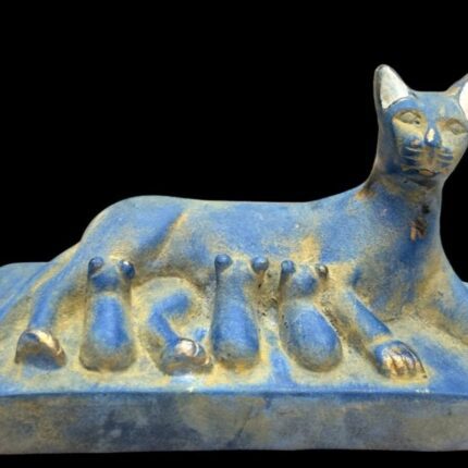 Stone Bastet Statue: Egyptian Goddess Decor