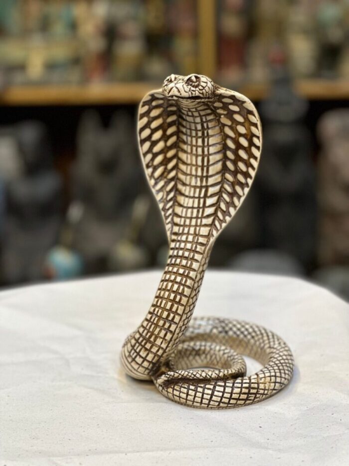 Uraeus Cobra Statue, Egyptian Serpent Goddess Wadjet Sculpture