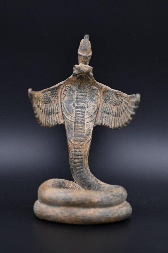 Uraeus Cobra Statue: Egyptian Wadjet Stone Sculpture - صورة إضافية 7