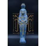 Vintage Egyptian Goddess Nut Statue, Blue Stone Sculpture