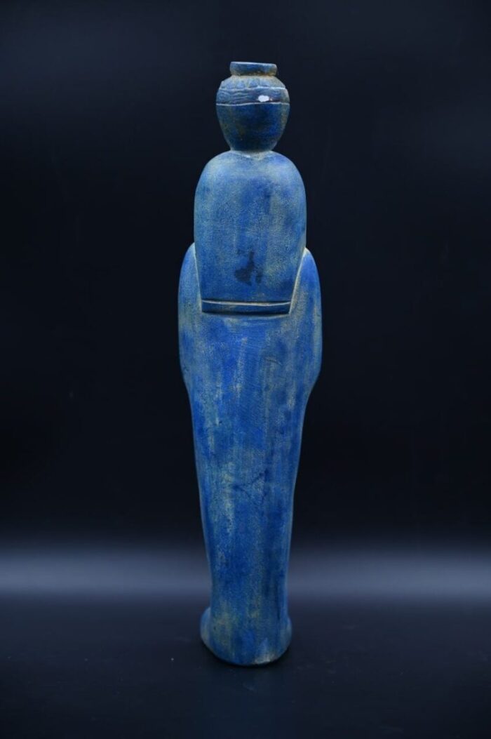 Vintage Egyptian Goddess Nut Statue, Blue Stone Sculpture - صورة إضافية 5