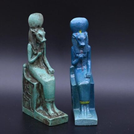 Vintage Egyptian Hathor Statue, Goddess of Love, Stone Replica