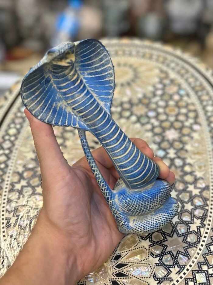 Vintage Egyptian Uraeus Cobra Statue, Wadjet Goddess Sculpture