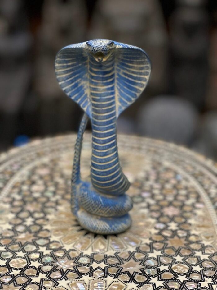 Vintage Egyptian Uraeus Cobra Statue, Wadjet Goddess Sculpture - صورة إضافية 4