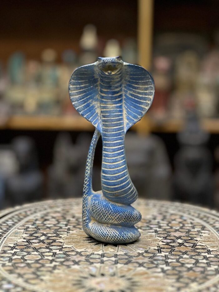 Vintage Egyptian Uraeus Cobra Statue, Wadjet Goddess Sculpture - صورة إضافية 5