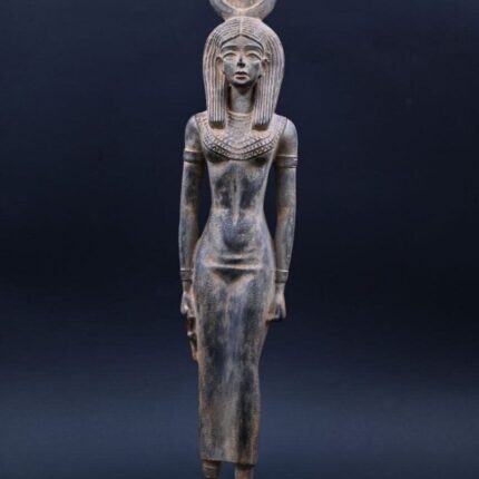 Vintage Hathor-Goddess of heaven,love,beauty, happiness-fertility in ancient Egyptian mythology-sculpture antiques statue-Egypt mythology