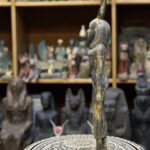 Vintage Hathor-Goddess of heaven,love,beauty, happiness-fertility in ancient Egyptian mythology-sculpture antiques statue-Egypt mythology - صورة إضافية 7