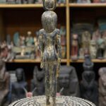 Vintage Hathor-Goddess of heaven,love,beauty, happiness-fertility in ancient Egyptian mythology-sculpture antiques statue-Egypt mythology - صورة إضافية 8
