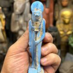 Vintage Sekhmet statue-made of Faience - goddess of war-sculpture amulet--ancient Egyptian goddess-Egyptian religion-mythology - صورة إضافية 2