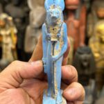 Vintage Sekhmet statue-made of Faience - goddess of war-sculpture amulet--ancient Egyptian goddess-Egyptian religion-mythology - صورة إضافية 5