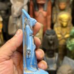 Vintage Sekhmet statue-made of Faience - goddess of war-sculpture amulet--ancient Egyptian goddess-Egyptian religion-mythology - صورة إضافية 6