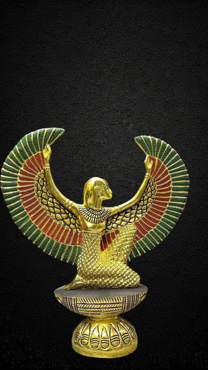 Winged Isis Statue, Egyptian Goddess Sculpture, Antique Replica