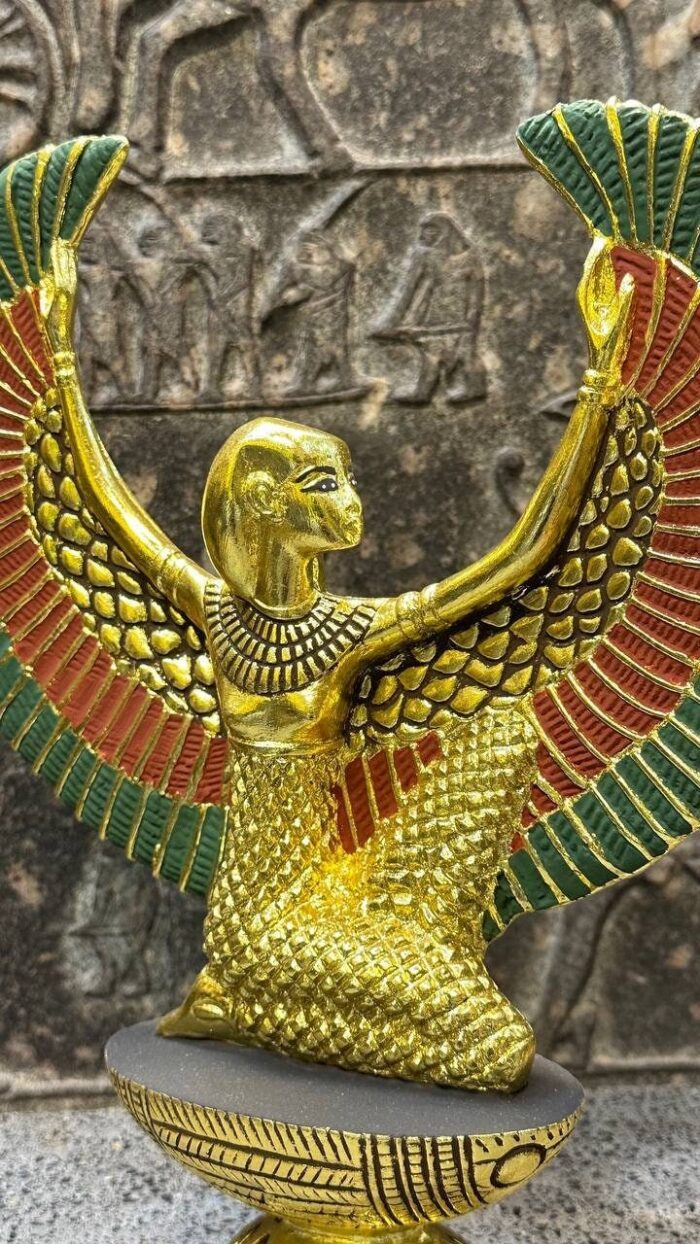 Winged Isis Statue, Egyptian Goddess Sculpture, Antique Replica - صورة إضافية 2