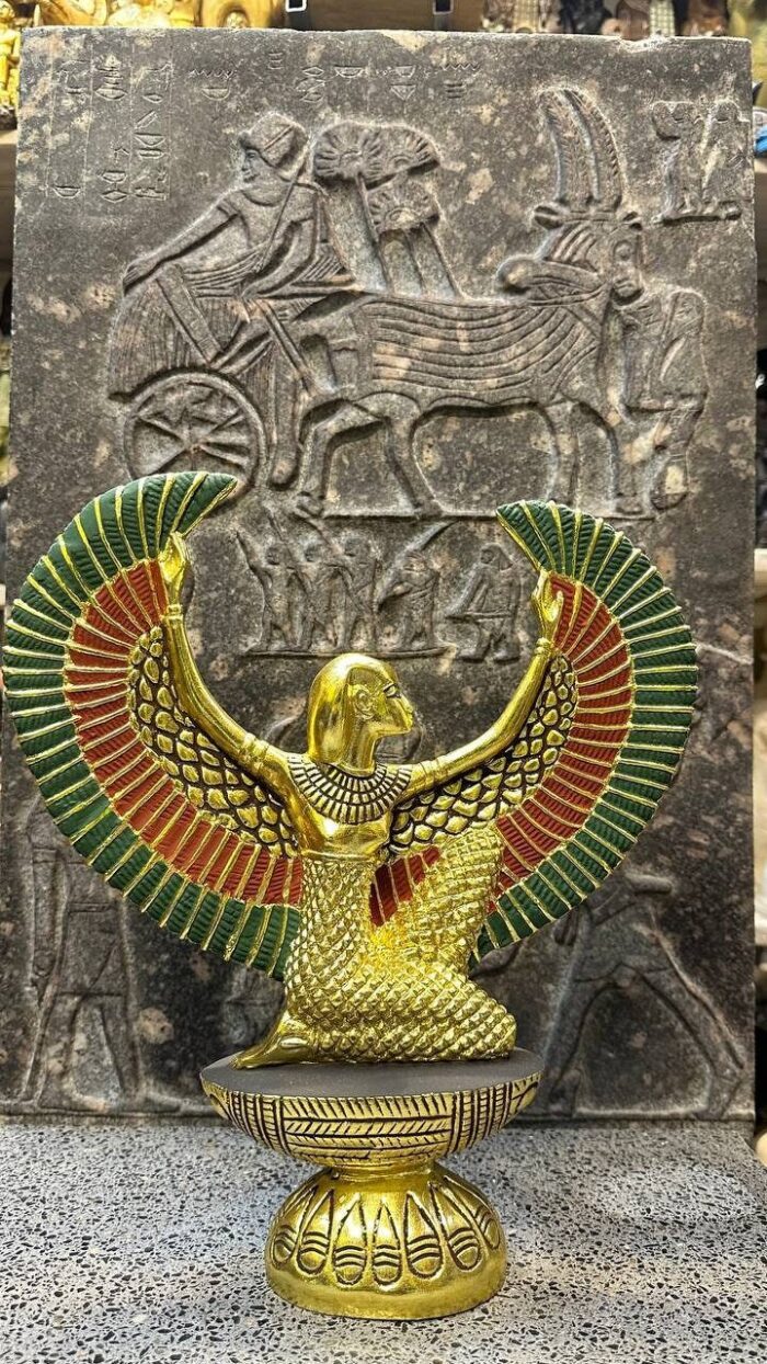 Winged Isis Statue, Egyptian Goddess Sculpture, Antique Replica - صورة إضافية 9
