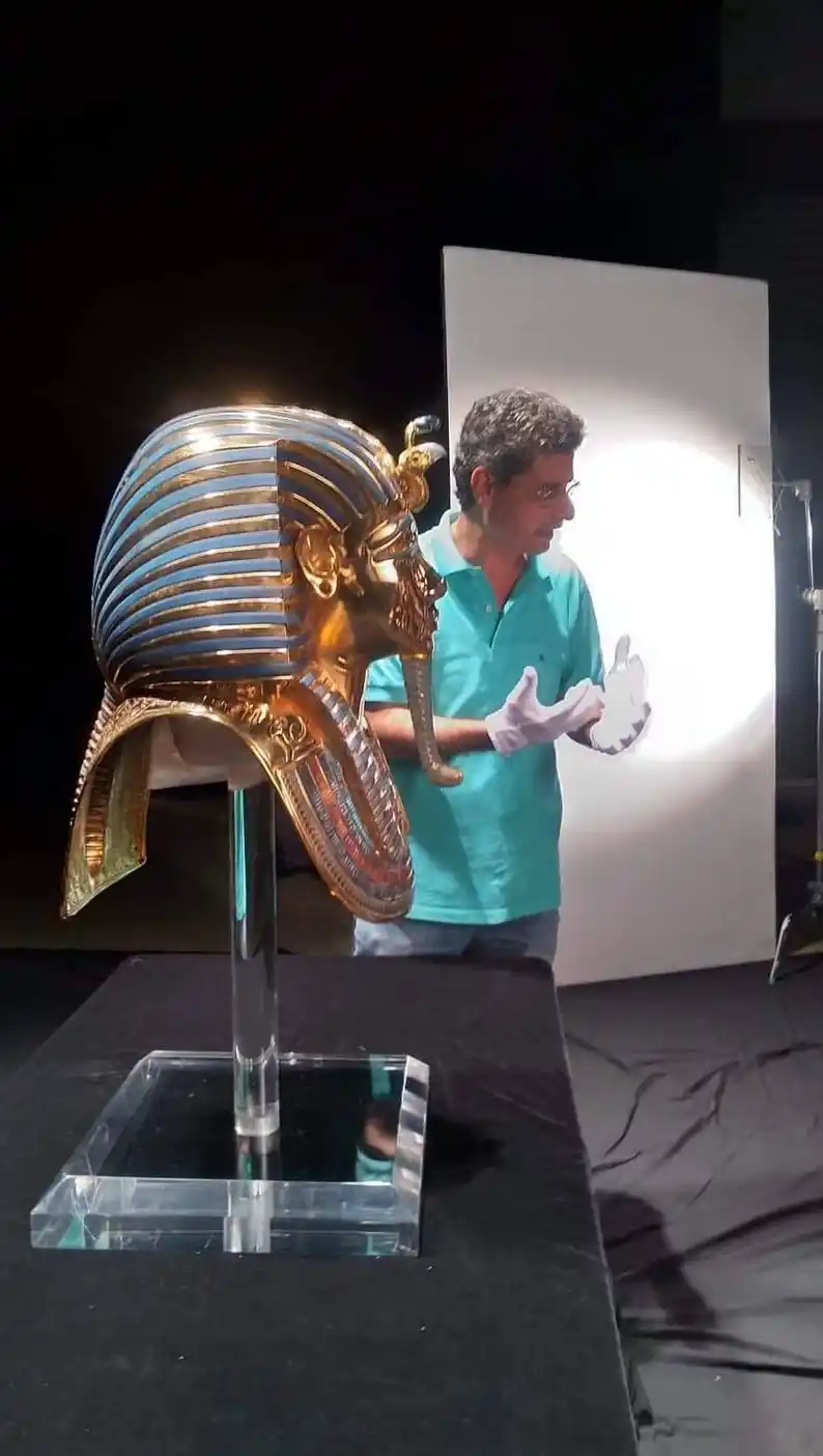 King Tutankhamun Mask, Original Size, Museum Replica by Professor Elazaby