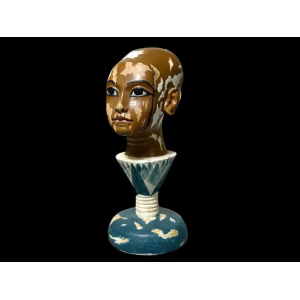 Tutankhamun Head Statue: Nefertum Lotus Bloom Replica Auction