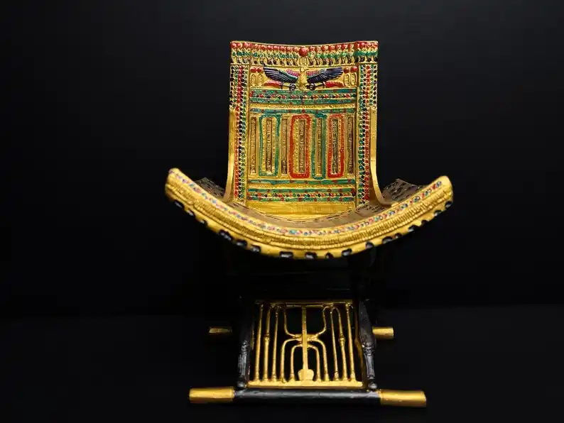 Gorgeous king Tutankhamun Throne, replica throne of King Tutankhamun, Tutankhamun’s chair.