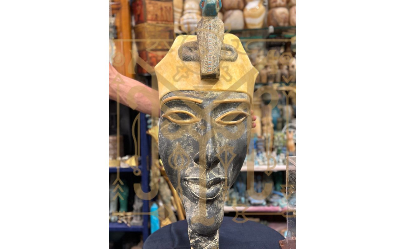 Akhenaten Hanging Mask, Egyptian Mythology Sculpture, Museum Replica