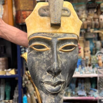 Akhenaten Hanging Mask, Egyptian Mythology Sculpture, Museum Replica