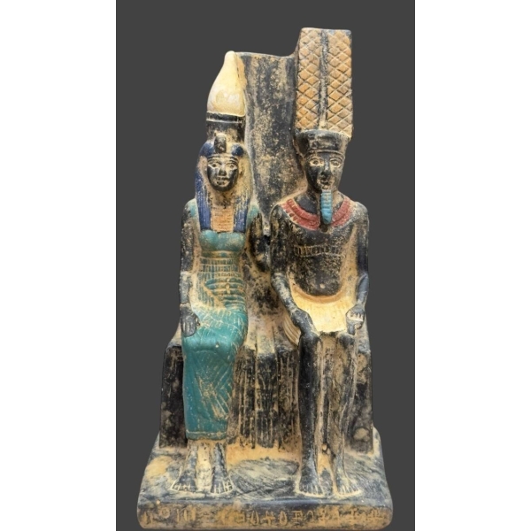 Amun Ra and Mut Statue: Egyptian Stone Mythology