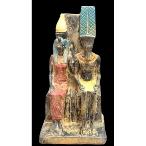 Amun Ra and Mut Statue: Egyptian Stone Mythology
