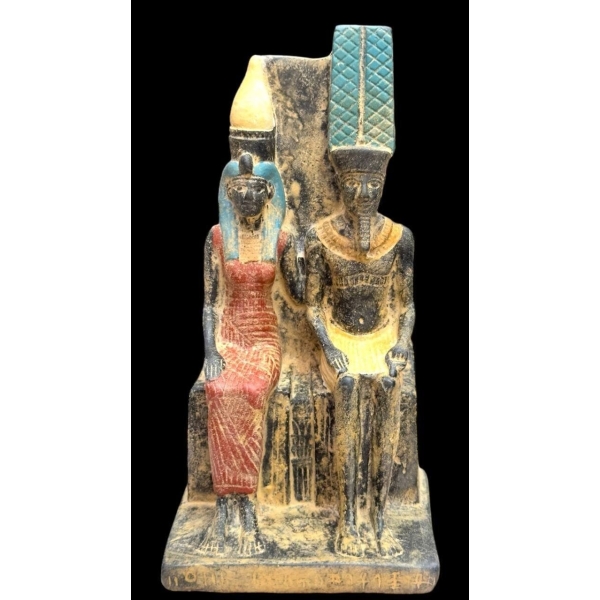 Amun Ra and Mut Statue: Egyptian Stone Mythology