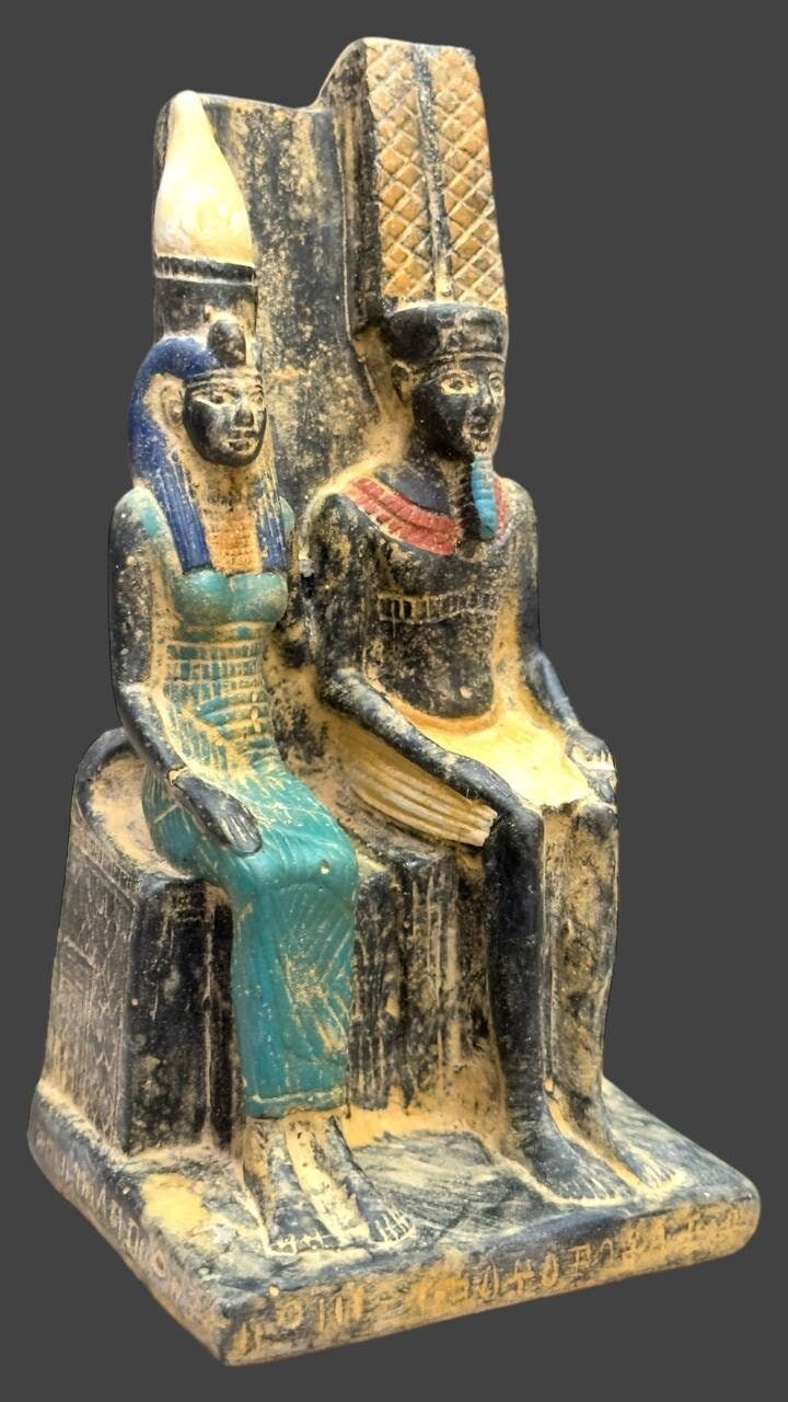 Amun Ra and Mut Statue: Egyptian Stone Mythology