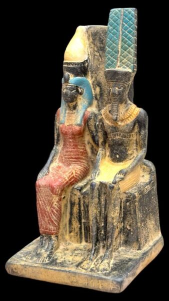 Amun Ra and Mut Statue: Egyptian Stone Mythology - صورة إضافية 3