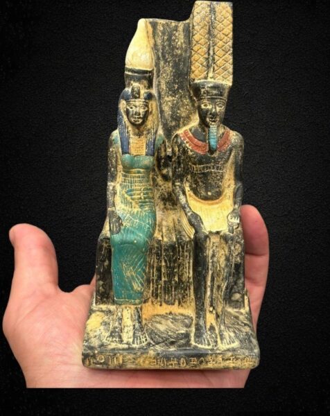 Amun Ra and Mut Statue: Egyptian Stone Mythology - صورة إضافية 7