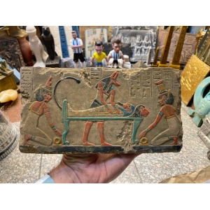 Ancient Egyptian Anubis Wall Relief Painting