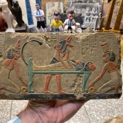 Ancient Egyptian Anubis Wall Relief Painting