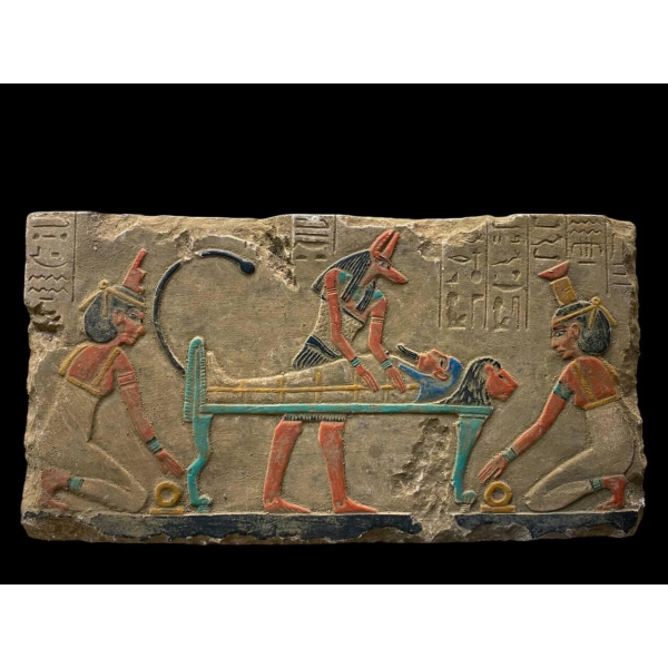 Ancient Egyptian Anubis Wall Relief Painting - صورة إضافية 7
