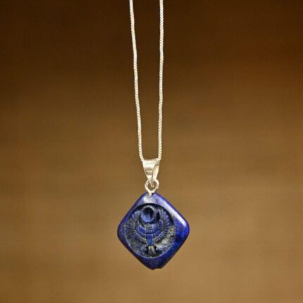Ancient Egyptian Horus Falcon Amulet Pendant, Lapis Lazuli Carving