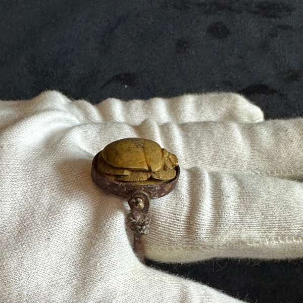Ancient Egyptian Scarab Ring – King Thutmose III Cartouche, Copper Amulet