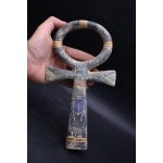 Ankh Statue: Key of Life, Scarab & Eye of Horus - Egyptian Symbol