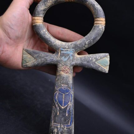 Ankh Statue: Key of Life, Scarab & Eye of Horus - Egyptian Symbol