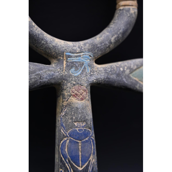 Ankh Statue: Key of Life, Scarab & Eye of Horus - Egyptian Symbol
