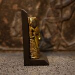 Antique Hathor Statue – Egyptian Goddess of Love, Gold Leaf Sculpture - صورة إضافية 5