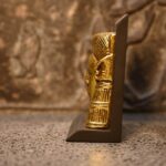 Antique Hathor Statue – Egyptian Goddess of Love, Gold Leaf Sculpture - صورة إضافية 6