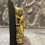 Antique Hathor Statue – Egyptian Goddess Sculpture, Gold Leaf Stone - صورة إضافية 9