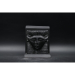Basalt Hathor Mask Sculpture: Egyptian Goddess Replica