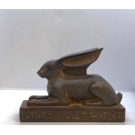 Basalt Stone Rabbit Statue: Ancient Egyptian Goddess Unut