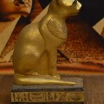 Bastet Cat Statue, Egyptian Mythology, Gold Leaf - صورة إضافية 5