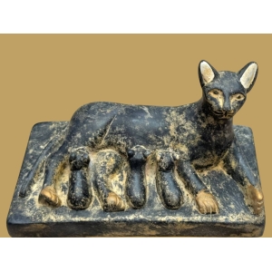 Bastet Statue: Egyptian Goddess Cat Sculpture, Stone Replica