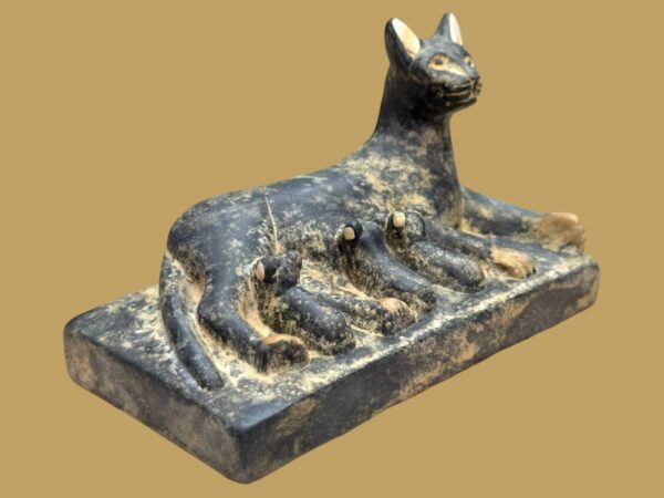 Bastet Statue: Egyptian Goddess Cat Sculpture, Stone Replica - صورة إضافية 6