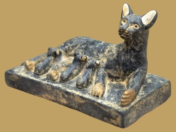 Bastet Statue: Egyptian Goddess Cat Sculpture, Stone Replica - صورة إضافية 7