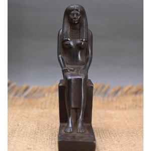 Black Basalt Isis Statue, Egyptian Goddess of Love