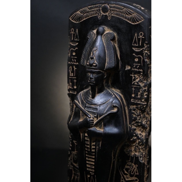 Black Basalt Osiris Sculpture, Ancient Egyptian God Statue