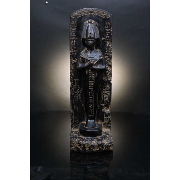 Black Basalt Osiris Sculpture, Ancient Egyptian God Statue - صورة إضافية 2