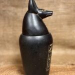 Black Stone Anubis Canopic Jar, Egyptian Mythology Sculpture - صورة إضافية 2